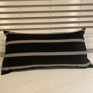 Black and Gray Striped Pillow